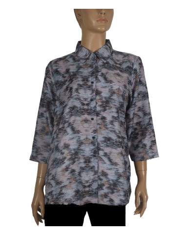 Casual Shirt - Grey And Black Abstract Shirt 