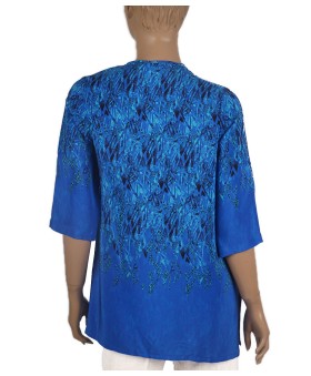Long Silk Shirt -Abstract