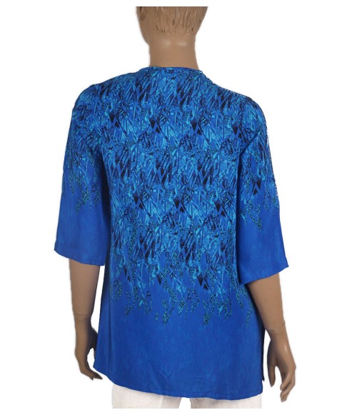 Long Silk Shirt -Abstract