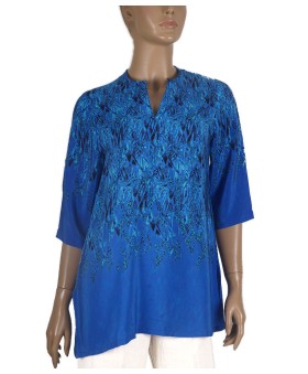Long Silk Shirt -Abstract
