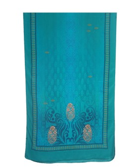 Crepe Silk Scarf - Aqua Green