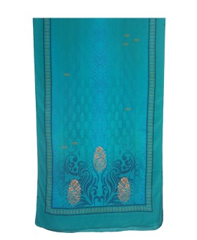 Crepe Silk Scarf - Aqua Green