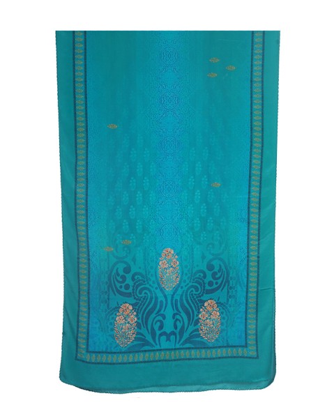 Crepe Silk Scarf - Aqua Green