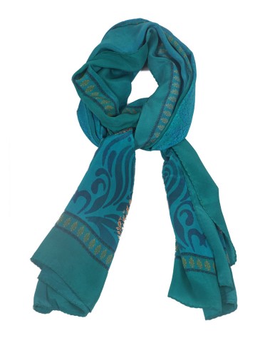 Crepe Silk Scarf - Aqua Green