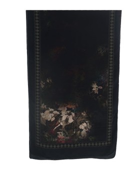 Crepe Silk Scarf - Beige Floral