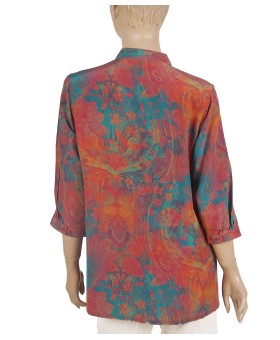 Short Silk Shirt - Rust