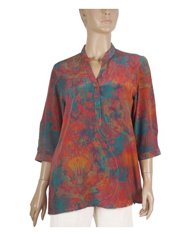 Short Silk Shirt - Rust