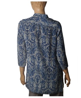 Antique Silk Kurti - Indigo Paisley