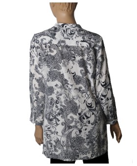 Long Silk Shirt -Royal Paisley
