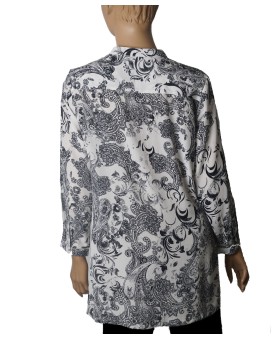 Long Silk Shirt -Royal Paisley
