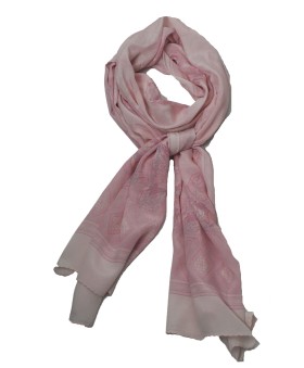 Crepe Silk Scarf - Pink Meadow