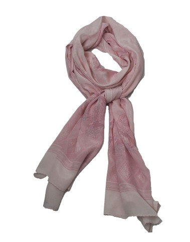 Crepe Silk Scarf - Pink Meadow