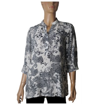 Short Silk Shirt - Royal Paisley