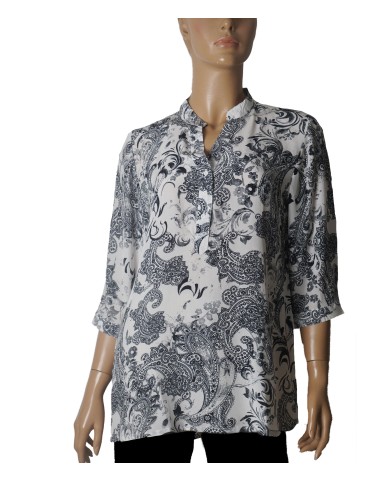 Short Silk Shirt - Royal Paisley