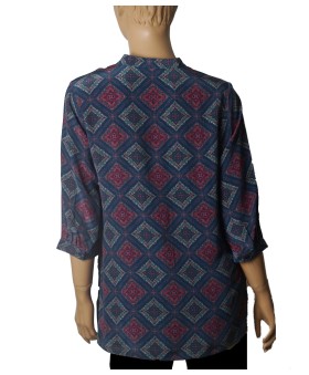Short Silk Shirt - Royal Mosaic