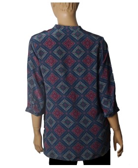 Short Silk Shirt - Royal Mosaic