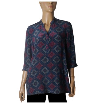 Short Silk Shirt - Royal Mosaic