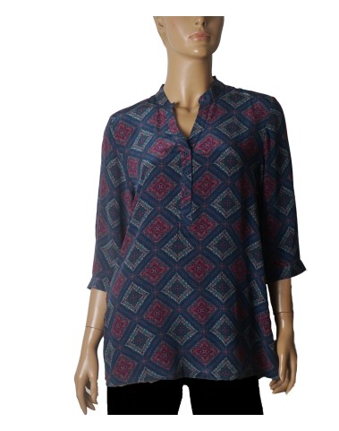 Short Silk Shirt - Royal Mosaic