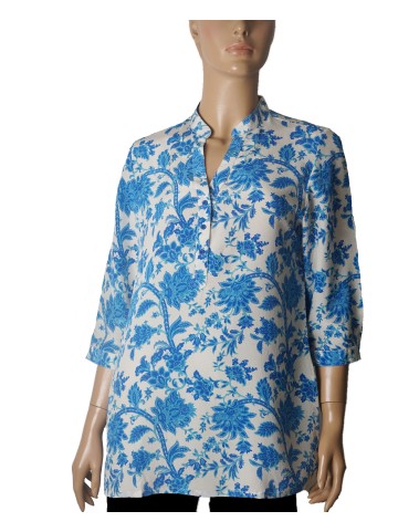 Short Silk Shirt - Royal Blue Paisley Short Silk Shirt - Royal Blue Paisley