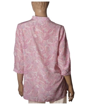 Short Silk Shirt - Pink Meadow