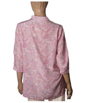 Short Silk Shirt - Pink Meadow