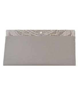 Ashika Wallet - Silver Embroidered 