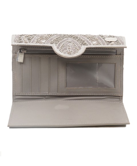 Ashika Wallet - Silver Embroidered 