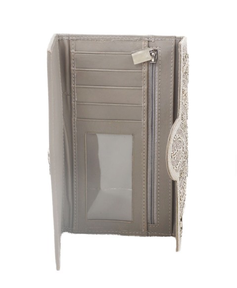 Ashika Wallet - Silver Embroidered 