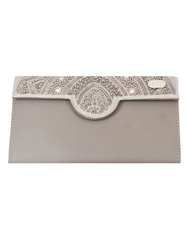 Ashika Wallet - Silver Embroidered 