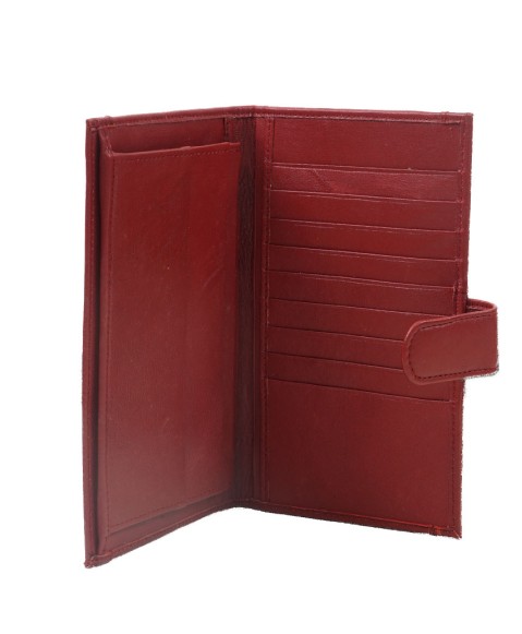 Passport Wallet - Maroon Floral Embroidered 