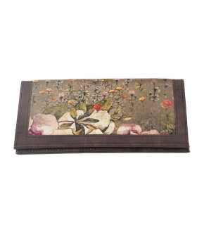 Silk Wallet - Green Base With Big Flowers