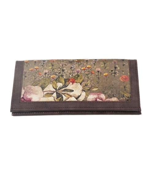 Silk Wallet - Green Base With Big Flowers