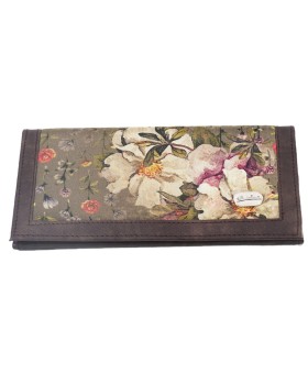 Silk Wallet - Green Base With Big Flowers