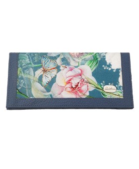Silk Wallet - Big Pink Floral With Butterfly 