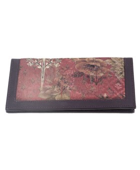 Silk Wallet - Big Beige Flowers