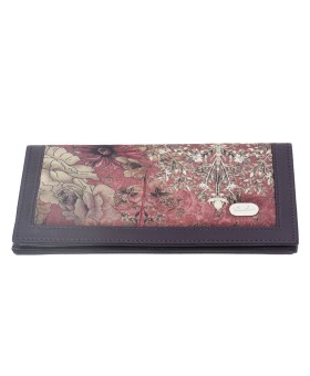 Silk Wallet - Big Beige Flowers