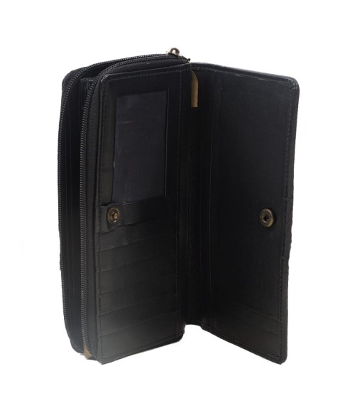 Zip Wallet - Golden Floral Embroidered