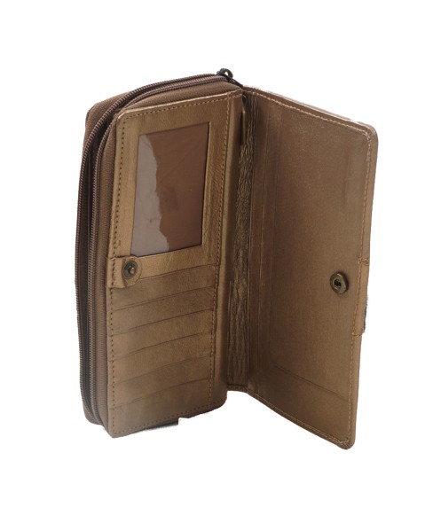 Zip Wallet - Golden Embroidered