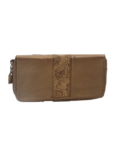 Zip Wallet - Golden Embroidered