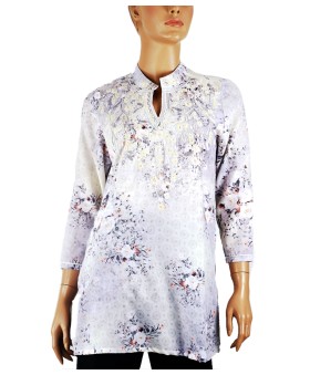 Casual Kurti - White Embroidery