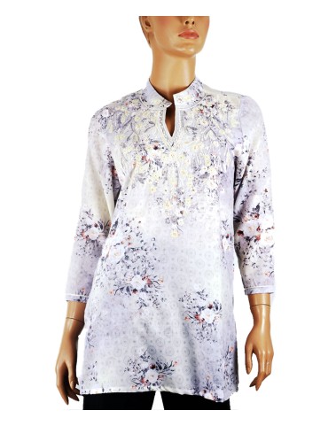 Casual Kurti - White Embroidery