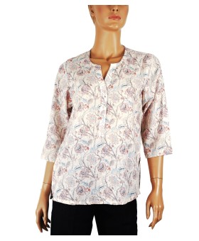 Casual Kurti - Beige Flowers