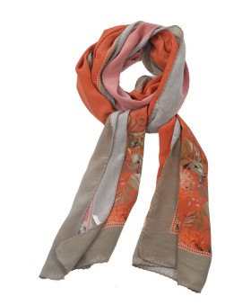 Crepe Silk Scarf - Almond Colour Floral