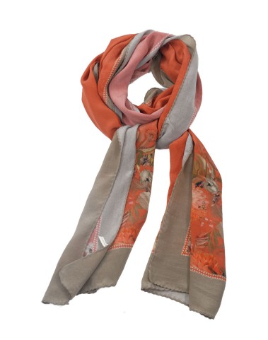 Crepe Silk Scarf - Almond Colour Floral