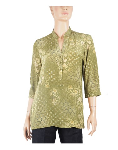 Short Silk Shirt - Pretty Yellow Floral