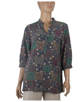 Short Silk Shirt - Pink Floral