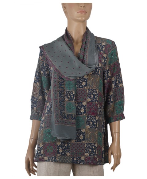 Short Silk Shirt - Pink Floral