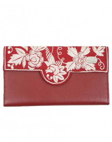 Ashika Wallet - Red Embroidered 