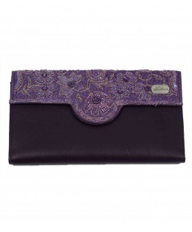 Ashika Wallet - Lavender Embroidered 