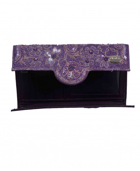 Ashika Wallet - Lavender Embroidered 